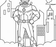 Coloriage Ant-Man debout devant les appartements