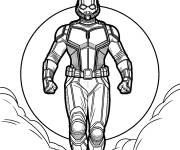 Coloriage Ant-Man devant la lune
