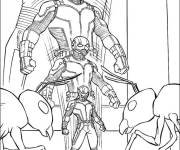 Coloriage Ant-Man devant son arm&eacute;e avant la bataille