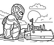 Coloriage Ant-Man en forme g&eacute;ante