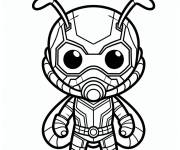 Coloriage Ant-Man en petite forme pour maternelle