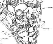 Coloriage Ant-Man en sautant