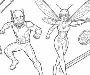 Coloriage Ant-Man et gu&ecirc;pe en miniature