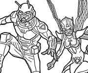 Coloriage Ant-Man et Guepe en mission