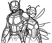 Coloriage Ant-Man et la gu&ecirc;pe ensemble