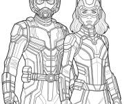 Coloriage Ant-Man et sa bien aim&eacute;e