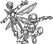 Coloriage Ant-Man et son partenaire insecte