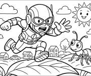 Coloriage Ant-Man et une fourmi mignonne sous le soleil