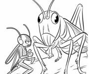 Coloriage Ant-Man face &agrave; un gros insecte