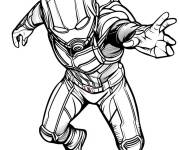 Coloriage Ant-man levant sa main au combat