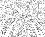 Coloriage Ant-Man parmi les plantes