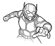 Coloriage Ant-Man qui attaque