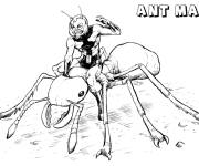 Coloriage et dessins gratuit Ant-man sur sa v&eacute;hicule pr&eacute;f&eacute;r&eacute;e à imprimer