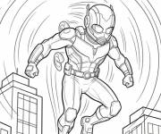 Coloriage Ant-Man volant dans la ville