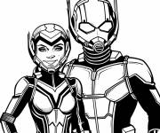 Coloriage Gu&ecirc;pe et Ant-Man d&eacute;taill&eacute;