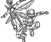 Coloriage Gu&ecirc;pe et Ant-Man en action