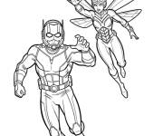 Coloriage Gu&ecirc;pe et Ant-Man en volant