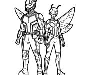 Coloriage Illustration de Ant-Man et la gu&ecirc;pe