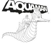 Coloriage Aquaman chevauchant l'hippocampe