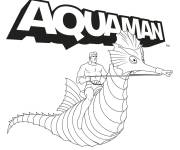 Coloriage Aquaman chevauchant l'hippocampe