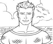 Coloriage Aquaman dans la mer