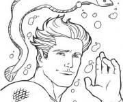 Coloriage Aquaman et le super poisson