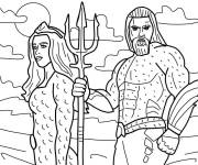 Coloriage Aquaman et Mera est la princesse d'Atlantis