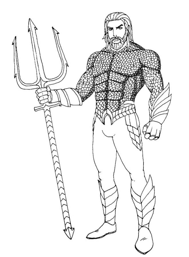 coloriage-aquaman-et-trident-dessin-gratuit-imprimer