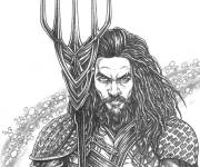 Coloriage Aquaman Jason Momoa dessin r&eacute;aliste