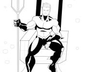 Coloriage Aquaman sur le tr&ocirc;ne vectoriel