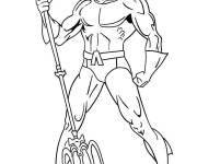 Coloriage Aquaman tenant Trident