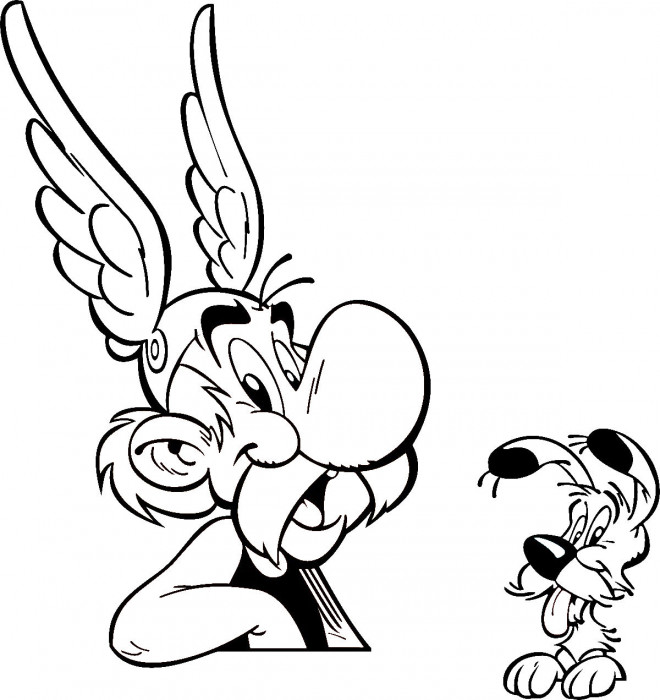Coloriage Astérix et Idéfix dessin gratuit à imprimer