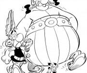 Coloriage Ast&eacute;rix et Ob&eacute;lix &agrave; d&eacute;couper