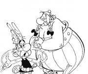 Coloriage et dessins gratuit Astérix et Obélix dessin animé à imprimer