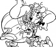 Coloriage Ob&eacute;lix et Ast&eacute;rix en riant