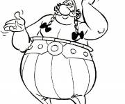 Coloriage Ob&eacute;lix Le gourmand gaulois