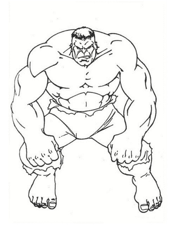 Coloriage et dessins gratuits Avengers Hulk avec Le regard énervé à imprimer