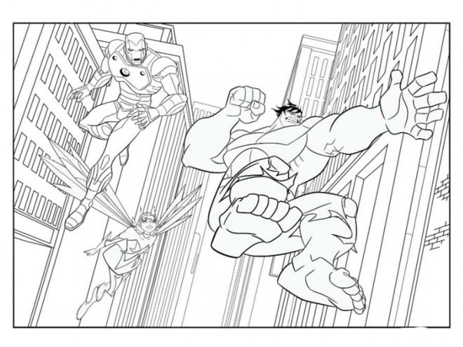 Coloriage Avengers Hulk maternelle dessin gratuit à imprimer