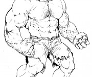 Coloriage Avengers Hulk vert