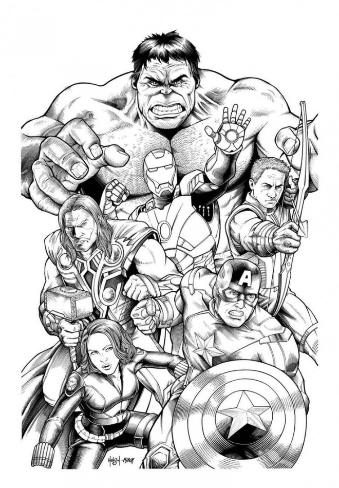 Coloriage Les Héros de Avengers Hulk dessin gratuit à imprimer