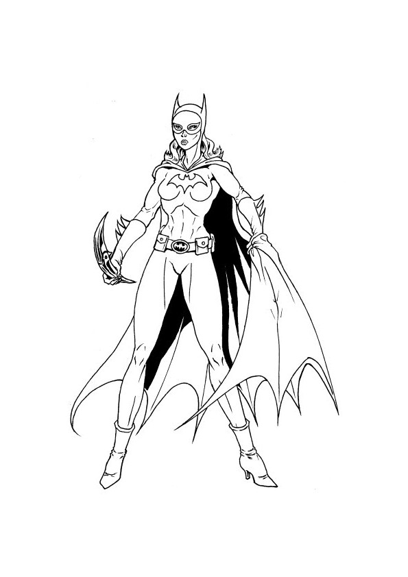 Coloriage Batgirl en couleur dessin gratuit à imprimer