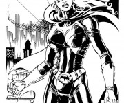 Coloriage et dessins gratuit Batgirl en noir et blanc à imprimer