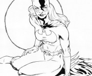Coloriage Batgirl en vecteur