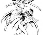 Coloriage Batgirl et Superwoman