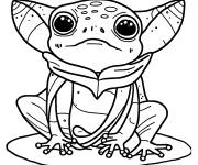 Coloriage Baby Yoda en style grenouille