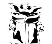 Coloriage et dessins gratuit Baby Yoda vectoriel pour les petits à imprimer