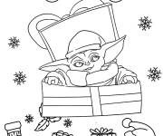 Coloriage et dessins gratuit B&eacute;b&eacute; Yoda &agrave; motifs à imprimer