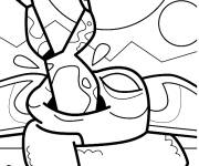 Coloriage B&eacute;b&eacute; Yoda adore manger les grenouilles