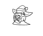 Coloriage et dessins gratuit B&eacute;b&eacute; Yoda apporte un cadeau à imprimer
