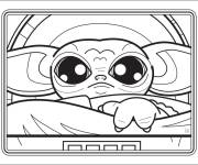 Coloriage B&eacute;b&eacute; Yoda avec ses grands yeux